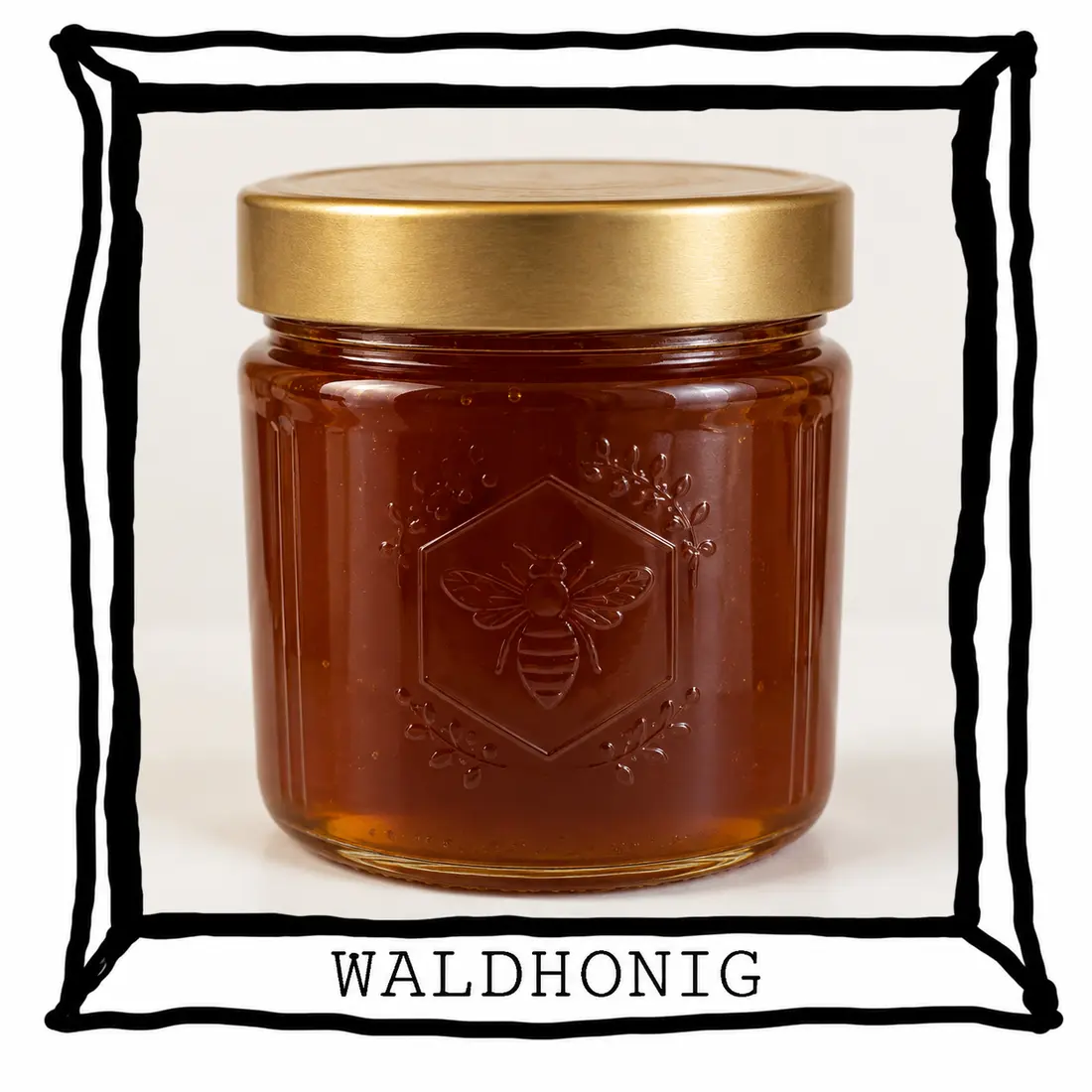 Dunkler kräftiger Waldhonig im Glas